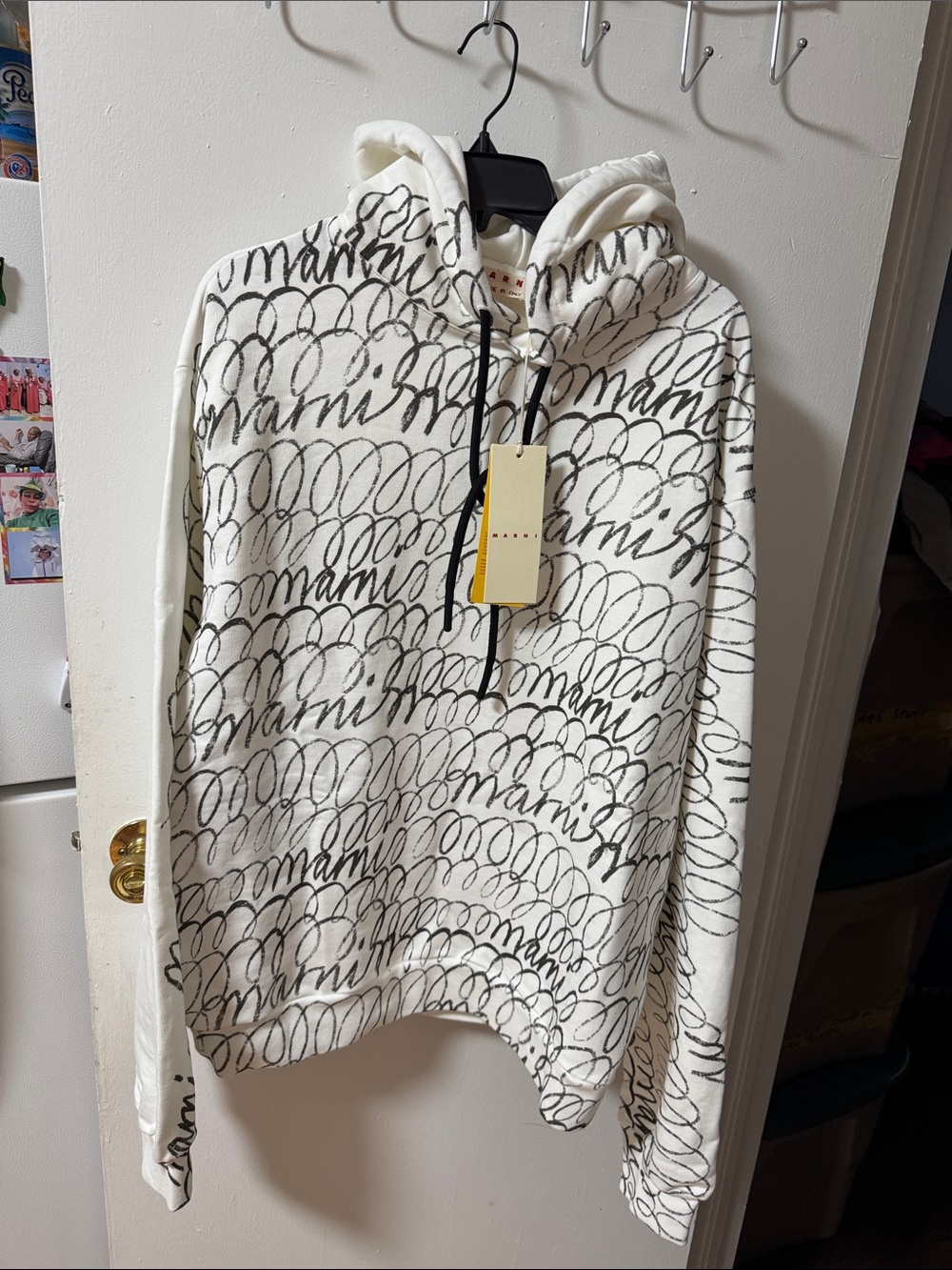Marni Cream and Black Script Logo Crewneck Sweater - Picture 2 of 7